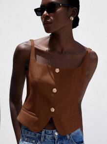 Aveloria Modichic French Elegant Commuting Sleeveless Slim Fit High-End U-Neck Women Tank Top