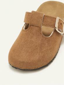 Cozy Pixies 轻便时尚百搭棕色可爱熊图案休闲一脚蹬平底婴儿拖鞋，春夏季 - 棕色 - 查看 7