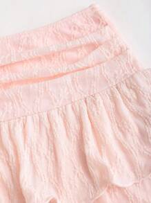Sweetra New Romantic Pink Lace Mini Skirt, Versatile For Vacation And Daily Wear - Pink - View 3