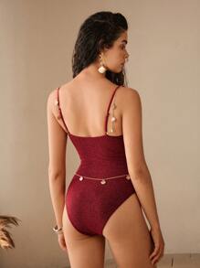 Lumivelle 1pc 25SS Fashionable, Sophisticated, Elegant & Mature Gold & Silver Thread Shell Hairpin For Summer Beach Vacation - Brown - View 2