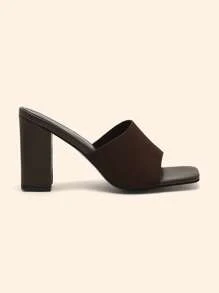 CUCCOO BASICS Sandalias de tacón alto estilo mule minimalistas y versátiles de CUCCOO
