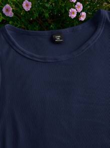 SHEIN EZwear 2 件套大码女式无袖背心和长裙，海军蓝 - 藏蓝色 - 查看 5