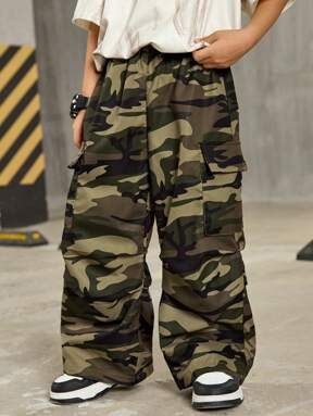 1 Piece For Boys/Girls,Baggy Pants, Cargo Pants,Khaki Cargo Pants,Wide Leg Sweatpants,Stacked Sweatpants, Graphic Pants,Black Cargo Pants,Khaki Pants,Camo Pants, Suitable For Commuting, School, Daily Leisure, Travel, Sports, Spring, Summer, Autumn And Winter