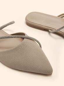 CUCCOO BASICS CUCCOO 时尚优雅水钻装饰平底休闲鞋 - 杏色 - 查看 4