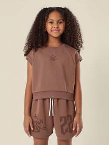 SUMWON 休闲插肩袖套装，秋冬百搭，适合节日、日常、街头穿着 - 摩卡棕 - 查看 3