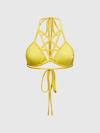 Goth Canotta corta con scollo a canottiera a cinque punte con cordoncino da donna