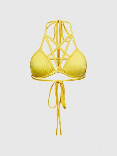 Goth Top corto de mujer de tirantes con estampado de estrella de cinco puntas con cordón