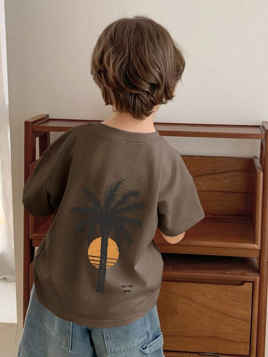 Hapijoa 男童T恤，秋季款 - 咖啡棕 - 查看 1