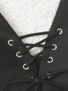 Swim SXY Plus Size Women Solid Color Vacation Bikini Top For Summer - Black - View 6