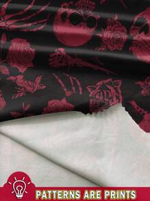 SHEIN SXY Casual Skull Print Bodycon Mini Slip Dress For Women, Spring/Summer Suitable For Going Out Chic Dress