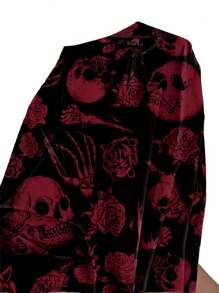 SHEIN SXY Casual Skull Print Bodycon Mini Slip Dress For Women, Spring/Summer Suitable For Going Out Chic Dress