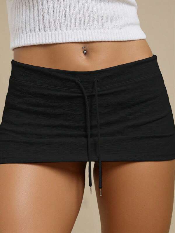 INAWLY Women's Basic Drawstring Low Waist Shorts