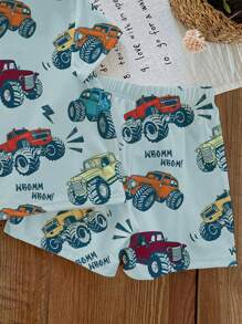 SHEIN 2Pcs/Set Baby Boy Loose Casual Sleepwear Suitable For Summer - Multicolor - View 4