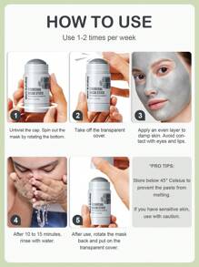 SlowSunday 竹炭面膜棒，护肤，面膜，泥状面膜棒，去除黑头，收缩毛孔，改善肤色，韩妆，派对必备，适合夏季使用 - 灰色 - 查看 5