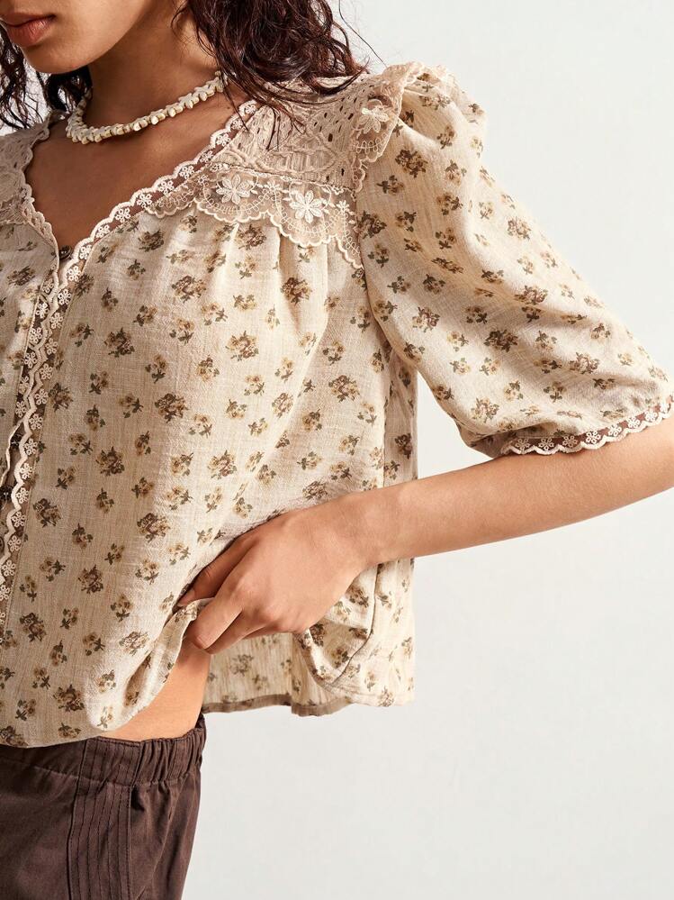 Bohemela Casual Loose Woven Women Shirt, Suitable For Summer, Autumn, BOHO, Independence Day - Brown - View 1