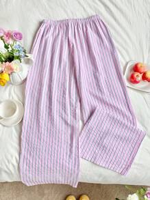 Comfortcana Pantalones casuales de mujer a rayas rosas, aptos para vacaciones de verano