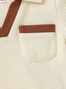 SHEIN Playful Pals 2pcs/Set Toddler Boys' Fashionable & Comfortable Polo Shirt And Casual Shorts Set, Suitable For Daily Outings And VacatiBaby Boyren's Outfit, Summer