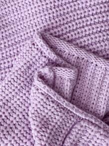 SHEIN LUNE Plus Size Women Summer Solid Color Loose Knitted Vest With Dual Pockets