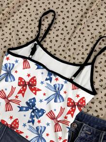Attitoon 4th Of July Women's Casual Sexy Camisole Crop Top, Independence Day, Vacation Vibes, Spring Break, Beach, Music Festivals