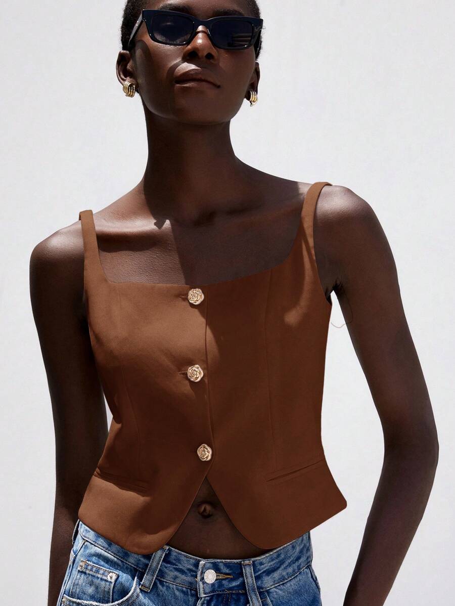 Aveloria Modichic French Elegant Commuting Sleeveless Slim Fit High-End U-Neck Women Tank Top