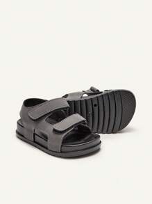 Cozy Pixies 1 Pair Toddler Boys/Infants Casual Hook And Loop All-Match Fashion Versatile Soft Bottom Flat Sandals, Summer - Grey - View 10