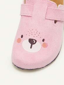 Cozy Pixies 轻便时尚百搭粉色小熊图案可爱休闲百搭一脚蹬平底女婴家居拖鞋，春夏季 - 粉色 - 查看 6