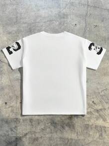 AXEPEAK Áo thun nam cổ tròn tay ngắn in chữ và số thoải mái, rộng rãi - Nhiều màu - Xem 2