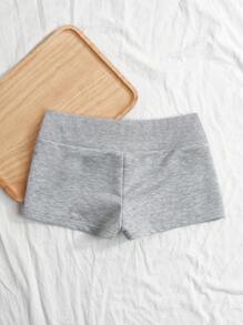 Comfortcana 夏季休闲樱桃图案抽绳腰修身短裤 - 淺灰色 - 查看 2