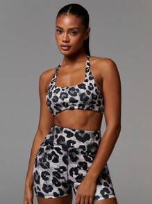 Athîral Women's Leisurewear Animal Cheetah Leopard Print Biker Cycle Gym Shorts, Fitness - Multicolor - View 3