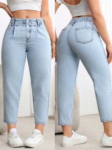 EMERY ROSE Plus Size Women's Cotton Casual Non-Stretch Tapered Jeans