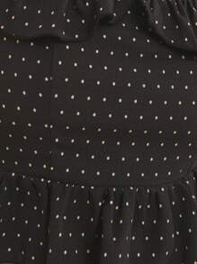 Nöista 方领荷叶边褶裥上衣，点状纹理，轻盈透气面料；完美打造海滩和休闲骄傲庆典造型，百搭机场夏季背心。 - 黑色 - 查看 7