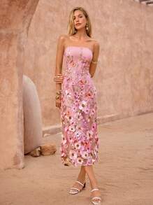 Lavishia Women Floral Embroidered Mesh Bustier Midi Dress Y2k Clothes Women Y2K Back To School Clothes Country Outfits Women Old Money Style Women Going Out Airport Outfit For Women Dress For Women Beach Outfits For Woman Beach Dress Beach Vacation Outfits Beach Essentials Party Dress Pride Starfish Sequin Dress Vacation Outfits Airport Summer Honeymoon Woman Dress For Women Boho - Multicolor - View 1
