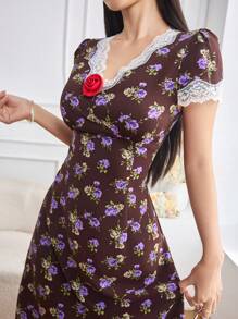 Modelyn 时尚浪漫度假性感女士长裙 - 咖啡 - 查看 6