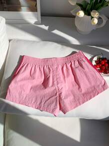 Comfortcana Pantalones cortos de mujer de unicolor, adecuados para el verano