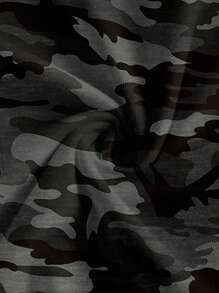 SHEIN LUNE Plus Size Casual Minimalist Camouflage Całościowy nadruk T-shirt z odkrytymi ramionami, Wiosna Jesień - Wielokolorowe - Zobacz 5