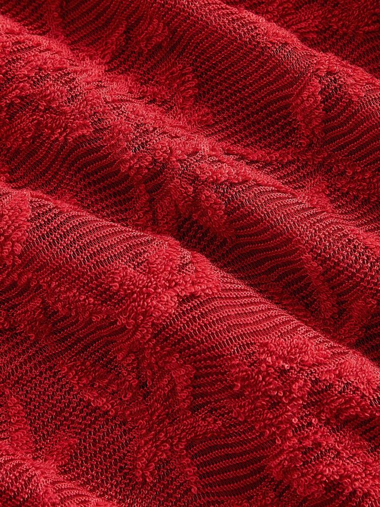 SHEIN MOD فستان نسائي ضيق الجسم بأكمام طويلة وربطة أمامية على الكتف، فستان أحمر بتصميم ذيل السمكة مطرز بالدانتيل، فستان نسائي مقاس S، فستان حفلة، فساتين رسمية لحفلات عيد الحب لضيوف الزفاف، فستان لضيوف الزفاف - عنابي اللون - مشاهدة 4