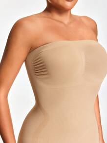 SHEIN Shape Women's Simple Solid Color Seamless Strapless Shaping Dress