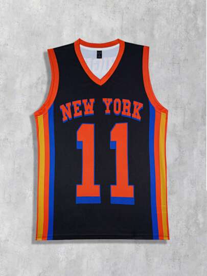 Prep Men's Basketball Street Number Print Casual Sleeveless Vest