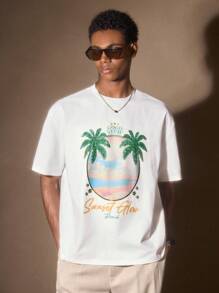 AKNOTIC Áo thun nam tay ngắn dáng rộng, thêu hoa dệt kim màu trắng thời trang, phù hợp mặc mùa hè, đi nghỉ, mặc hàng ngày, tiệc tùng, cặp đôi, quà tặng cho nam - trắng - Xem 7