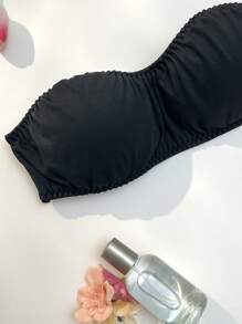 صدرية طويلة صلبة لون حداثوية مريحة للمراهقات - الأسود - مشاهدة 4
