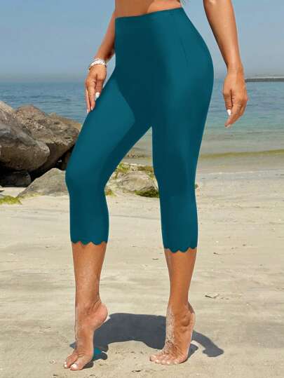 Swim Mulvari 女士保守花瓣边中长款泳裤