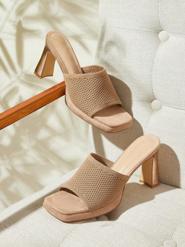CUCCOO BASICS Women's Casual Comfortable Commuting Chunky Heel Color Block Open Toe Sandals