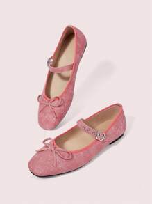 CUCCOO DOLLMOD Giày bệt Mary Jane mới có khóa nơ đỏ ngọt ngào đáng yêu dành cho nữ - Đỏ - Xem 9