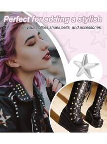 SHEIN 50 Pieces Five-Pointed Star Decorative Nails Valentine's Day, Valentine's Day Wedding, Birthday, Wedding Decoration