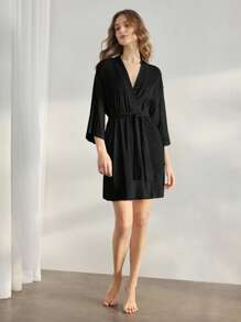 Ocili 休闲柔软罗纹舒适女士长款睡袍，假日季、秋冬季保暖舒适之选