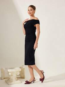 SHEIN X Belle Mariano CUCCOO CHICEST Giày cao gót hở mũi đính nơ cho nữ, lựa chọn trang phục hàng ngày thanh lịch, mua sắm ngoài trời, lễ hội, tiệc tùng, xuân/hè/thu/đông - Màu Đỏ Sâu - Xem 8