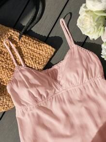Comfortcana Summer New V-Neck Ruffled Strap Camisole In Pink - Pink - View 3