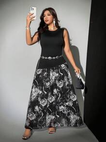 Viva Relle Plus Size Sexy Off-The-Shoulder Vacation Dress - Black - View 2