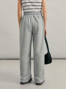 SHEIN Tween Girl Knit Loose Straight Leg Sweatpants