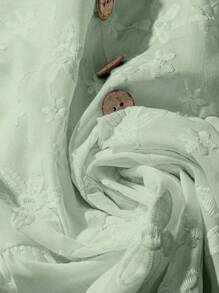 Linhara Plus Size Women Casual Elegant Versatile Blouse - Green - View 3